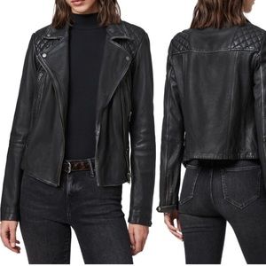 all saints Cargo Leather Biker Jacket